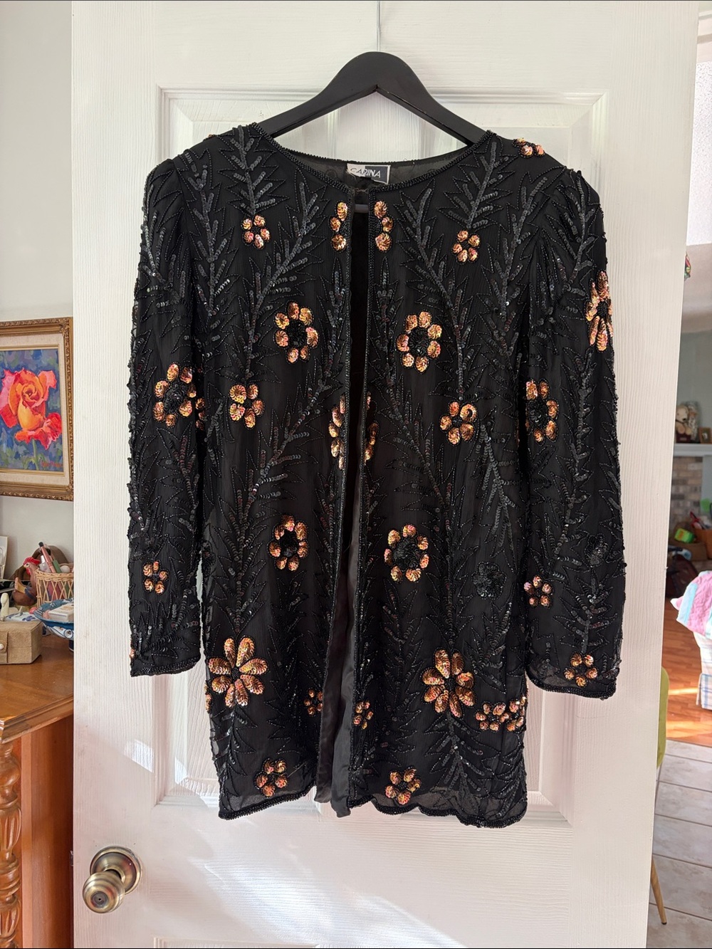 Vintage sequin floral blazer